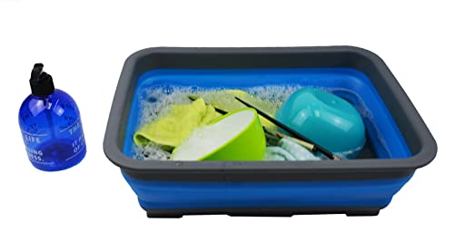 SAMMART 7L zusammenklappbare Wanne – Faltbare Geschirrwanne – tragbares Waschbecken – platzsparende Kunststoff-Waschwanne