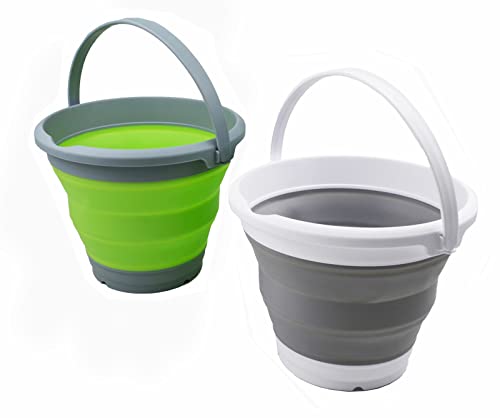 SAMMART 5,5 l zusammenklappbaren Kunststoffeimern – Faltbare runde Wanne – tragbarer Wassereimer zum Angeln – platzsparender Wassertopf für den Außenbereich.