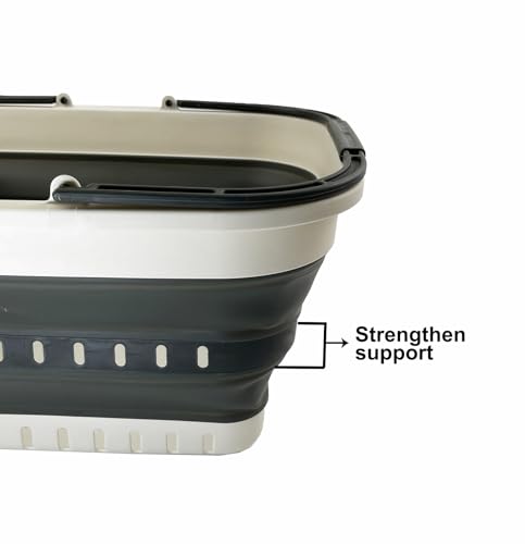 SAMMART 26L zusammenklappbarer Kunststoff-Wäschekorb mit Griff – faltbarer Pop-Up-Aufbewahrungskorb mit Griff