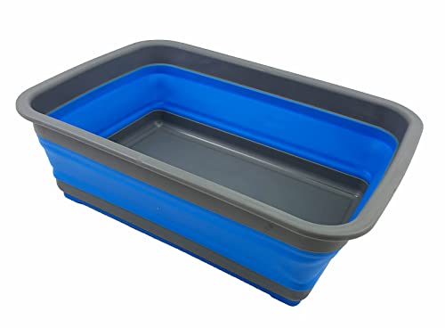SAMMART 7L zusammenklappbare Wanne – Faltbare Geschirrwanne – tragbares Waschbecken – platzsparende Kunststoff-Waschwanne