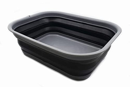 SAMMART Zusammenklappbare Badewanne, 12 l, 12 l, Faltbare Geschirrwanne – tragbares Waschbecken – platzsparende Kunststoff-Waschwanne