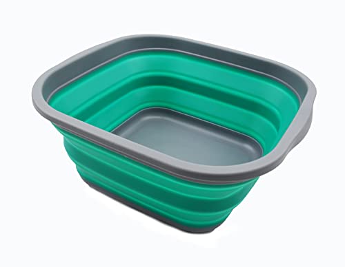 SAMMART 5,5 l Faltbarer quadratischer praktischer Eimer/Faltbarer quadratischer Wassereimer/tragbare Wanne mit Griff