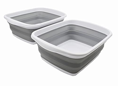 SAMMART 10L zusammenklappbare Wanne – Faltbare Geschirrwanne – tragbares Waschbecken – platzsparende Kunststoff-Waschwanne