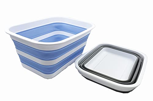 SAMMART 12L zusammenklappbare Wanne – tragbares Picknick-Tablett für den Außenbereich – tragbares Waschbecken – platzsparende Kunststoff-Waschwanne