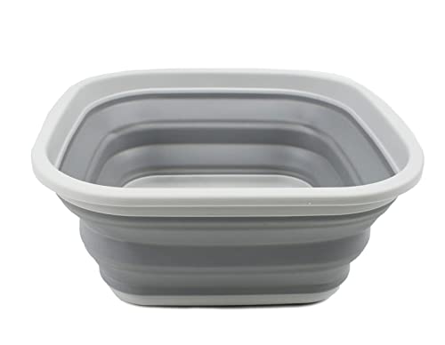 SAMMART 5,5 l zusammenklappbare Wanne – Faltbare Geschirrwanne – tragbares Waschbecken – platzsparende Kunststoff-Waschwanne