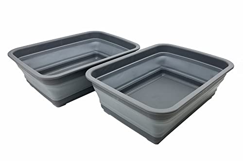 SAMMART 8L zusammenklappbare Wanne – Faltbare Geschirrwanne – tragbares Waschbecken – platzsparende Kunststoff-Waschwanne