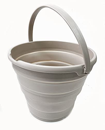 SAMMART 10 l zusammenklappbarer Kunststoffeimer – faltbare runde Wanne – tragbarer Wassereimer zum Angeln – platzsparender Wassertopf für den Außenbereich, Größe 33 cm Durchmesser