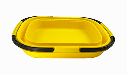 SAMMART 13L Faltbarer Korb mit Griff – Tragbarer Picknickkorb/Krater für den Außenbereich – Faltbare Einkaufstasche – Platzsparender Aufbewahrungsbehälter