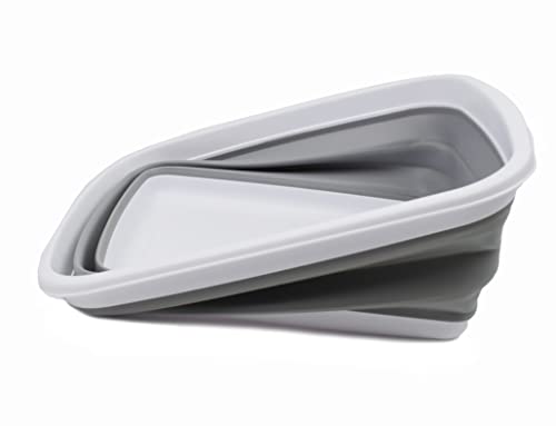 SAMMART 10L zusammenklappbare Wanne – Faltbare Geschirrwanne – tragbares Waschbecken – platzsparende Kunststoff-Waschwanne