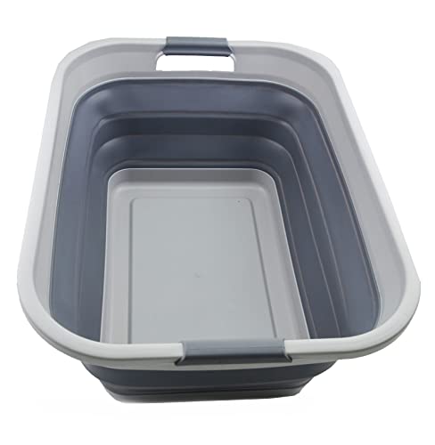 SAMMART 41L zusammenklappbarer Wäschekorb aus Kunststoff – faltbarer Pop-Up-Aufbewahrungsbehälter/Organizer – tragbare Waschwanne – platzsparender Korb/Korb
