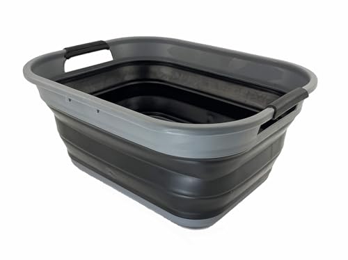 SAMMART 19,5 l zusammenklappbarer Kunststoff-Aufbewahrungskorb–faltbarer Pop-Up-Aufbewahrungsbehälter–tragbare Waschwanne – platzsparend