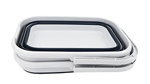SAMMART 12L Zusammenklappbarer rechteckiger praktischer Korb/Eimer (2er-Set)