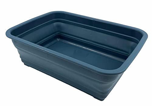 SAMMART 8L zusammenklappbare Wanne – Faltbare Geschirrwanne – tragbares Waschbecken – platzsparende Kunststoff-Waschwanne