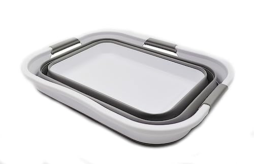 SAMMART 30L Faltbarer Wäschekorb aus Kunststoff – Faltbarer Pop-Up-Aufbewahrungsbehälter – Tragbare Waschwanne – Pop Up Platzsparender Korb/Korb - Wasserkapazität 24L