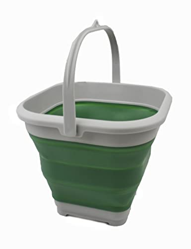 SAMMART 5,5 l zusammenklappbarer quadratischer handlicher Eimer/Faltbarer quadratischer Wassereimer/tragbare Wanne mit Griff.