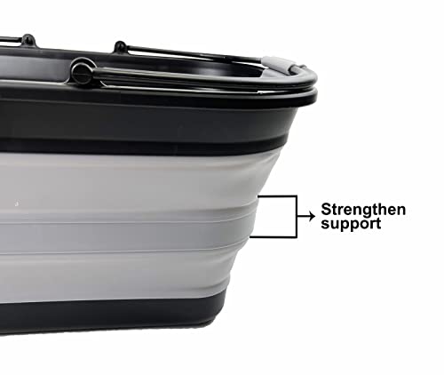 SAMMART 29L zusammenklappbare Wanne mit Griff – tragbarer Outdoor-Picknickkorb/Krater – faltbare Einkaufstasche – platzsparender Aufbewahrungsbehälter