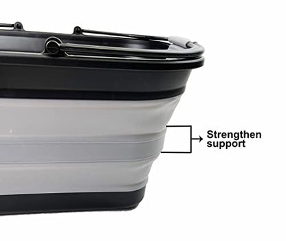 SAMMART 29L zusammenklappbare Wanne mit Griff – tragbarer Outdoor-Picknickkorb/Krater – faltbare Einkaufstasche – platzsparender Aufbewahrungsbehälter