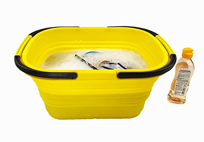 SAMMART 13L Faltbarer Korb mit Griff – Tragbarer Picknickkorb/Krater für den Außenbereich – Faltbare Einkaufstasche – Platzsparender Aufbewahrungsbehälter