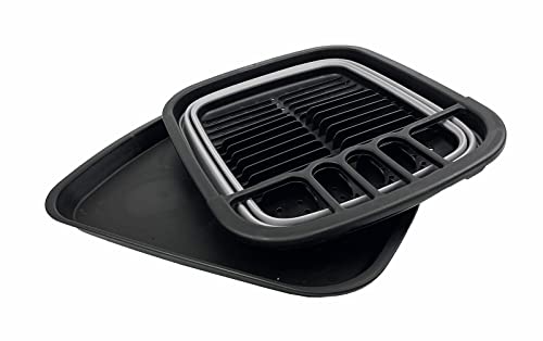 SAMMART 8L Zusammenklappbarer Geschirrabtropfer mit Abtropfbrett – Faltbares Wäscheständer-Set – Tragbarer Geschirr-Organizer – Platzsparende Küchenablage