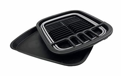 SAMMART 8L Zusammenklappbarer Geschirrabtropfer mit Abtropfbrett – Faltbares Wäscheständer-Set – Tragbarer Geschirr-Organizer – Platzsparende Küchenablage