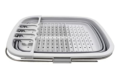 SAMMART 8L erweiterbarer und zusammenklappbarer Geschirrabtropfer – Faltbarer Wäscheständer – tragbarer Geschirr-Organizer – platzsparende Küchenablage
