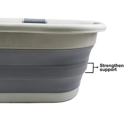SAMMART faltbarer Wäschekorb aus Kunststoff, 40 l, zusammenklappbarer Pop-Up-Aufbewahrungsbehälter/Organizer – tragbare Waschwanne – platzsparender Wäschekorb
