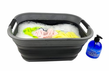 SAMMART 19,5 l zusammenklappbarer Kunststoff-Aufbewahrungskorb–faltbarer Pop-Up-Aufbewahrungsbehälter–tragbare Waschwanne – platzsparend
