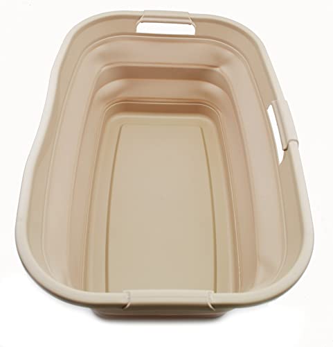 SAMMART 44L Faltbarer Kunststoff-Wäschekorb - Faltbarer Pop-up-Aufbewahrungsbehälter/Organizer - Tragbare Waschwanne - Platzsparender Korb, Wasserkapazität: 35L