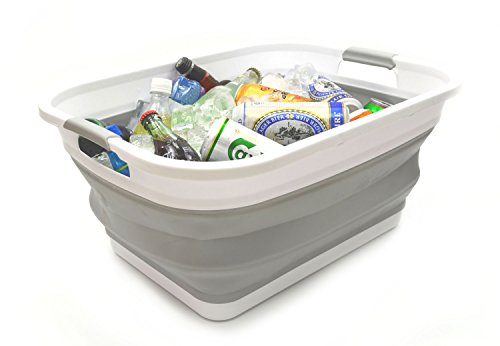 SAMMART 41L zusammenklappbarer Kunststoff-Wäschekorb – faltbarer Pop-Up-Aufbewahrungsbehälter/Organizer – tragbare Waschwanne – platzsparender Korb/Korb