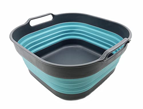 SAMMART 10L zusammenklappbare Geschirrpfanne – faltbares Waschbecken – tragbare Geschirrspülwanne – platzsparendes Küchenablage