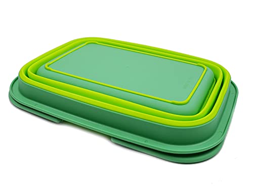 SAMMART 9,2 l zusammenklappbare Kunststoffwanne mit Griff – tragbarer Outdoor-Picknickkorb/Krater/Einkaufstasche – Faltbarer Aufbewahrungsbehälter – platzsparend