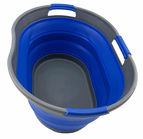 SAMMART 25L zusammenklappbarer Wäschekorb aus Kunststoff – faltbarer Pop-Up-Aufbewahrungsbehälter/Organizer – tragbare Waschwanne – platzsparender Wäschekorb