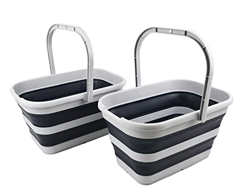 SAMMART 12L Zusammenklappbarer rechteckiger praktischer Korb/Eimer (2er-Set)