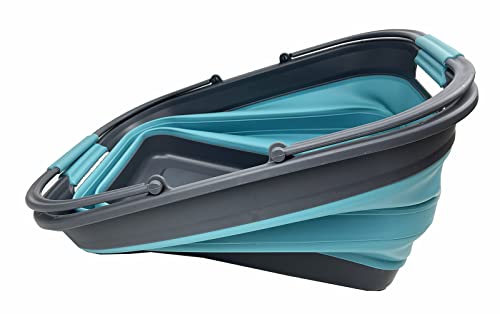 SAMMART 29L zusammenklappbare Wanne mit Griff – tragbarer Outdoor-Picknickkorb/Krater – faltbare Einkaufstasche – platzsparender Aufbewahrungsbehälter