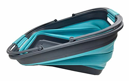 SAMMART 29L zusammenklappbare Wanne mit Griff – tragbarer Outdoor-Picknickkorb/Krater – faltbare Einkaufstasche – platzsparender Aufbewahrungsbehälter