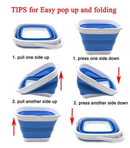 SAMMART Zusammenklappbarer rechteckiger Eimer von